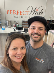 Carl and Ashley Lindsey - Owners of Perfect Wick Candle Makery, Retail, & Bar